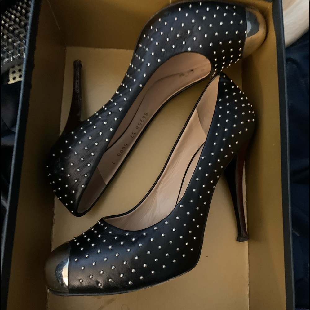 Giuseppe Zanotti black& silver studded pumps